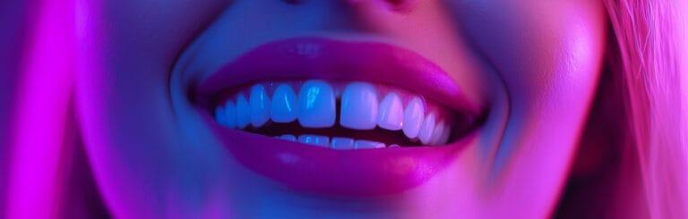 Woman smiling with natural front teeth gap