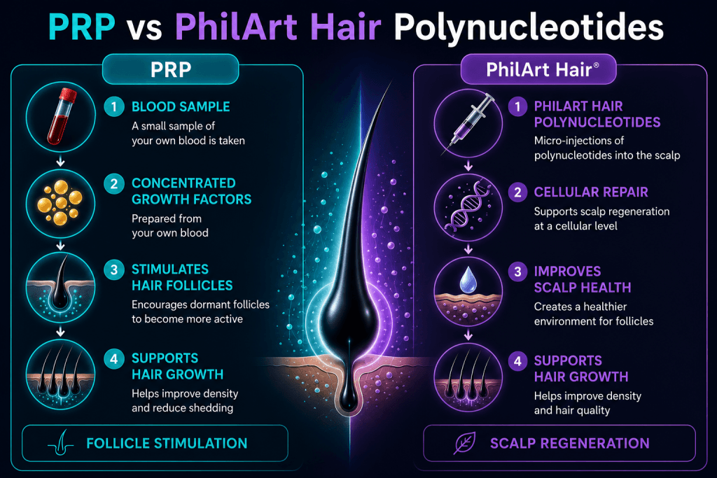 PRP Vs PhilArt Hair Polynucleotides